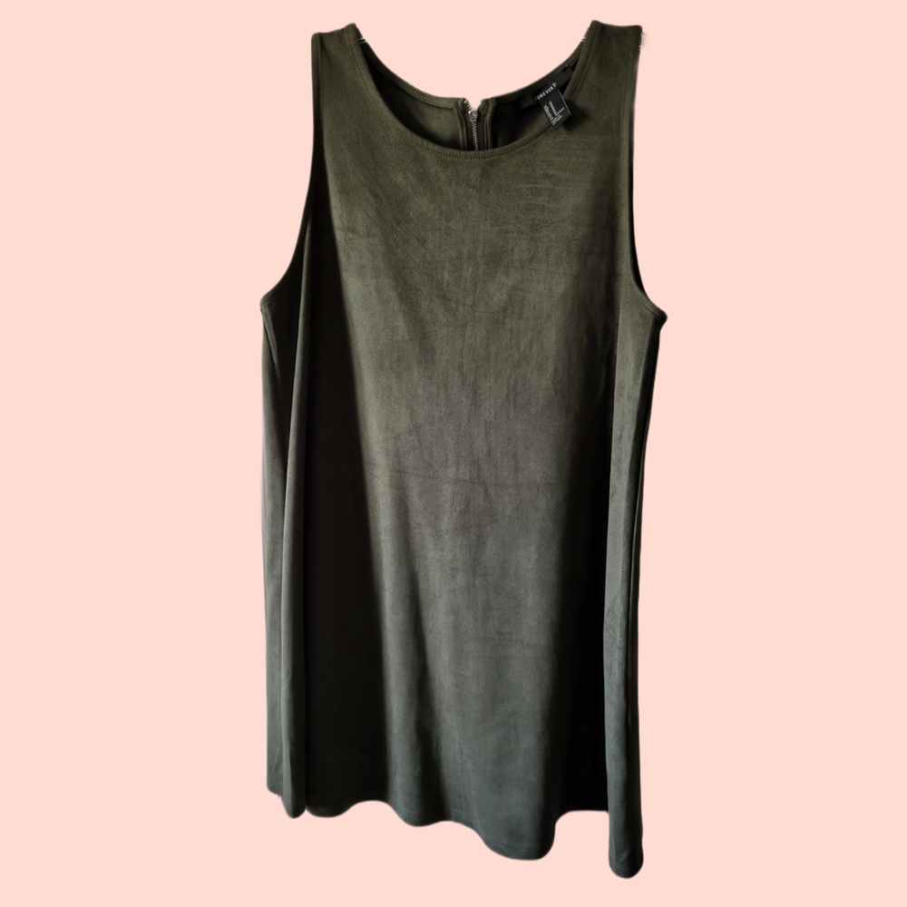 Suede green  mini dress